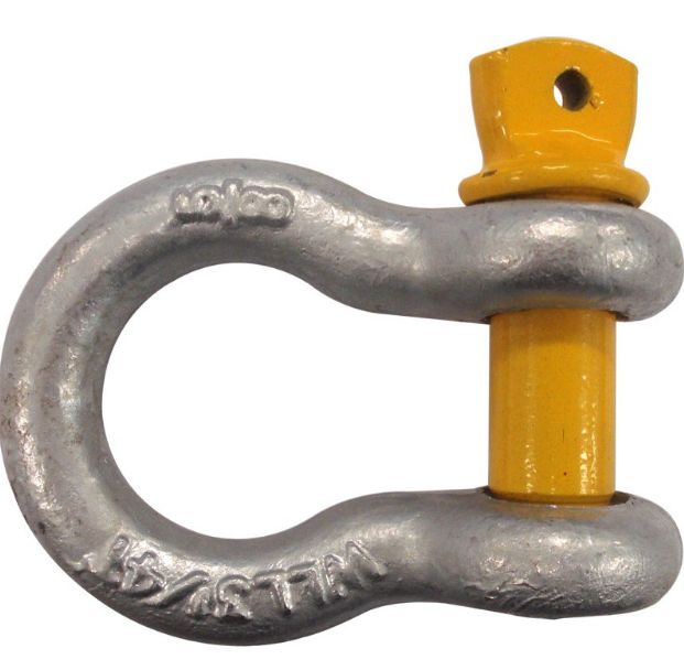 SHACKLE D GALVANISED M11 X 13 GRADE S GOLD PIN (WLL 1.5 T)